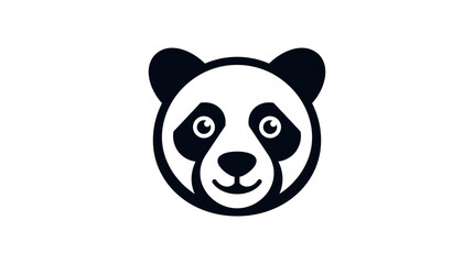 Minimalist Panda Bear Face Vector Icon Illustration © Sego
