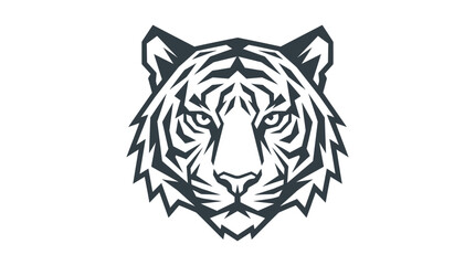 Obraz premium Minimalist Tiger Head Graphic Illustration