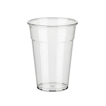 Empty clear plastic cup for cold drinks