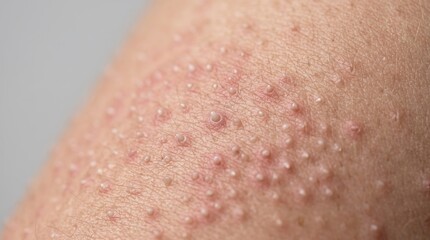 Fototapeta premium Extreme macro shot of keratosis pilaris skin rash on arm