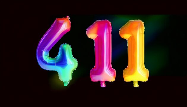 colorful 3d balloon numbers forty one