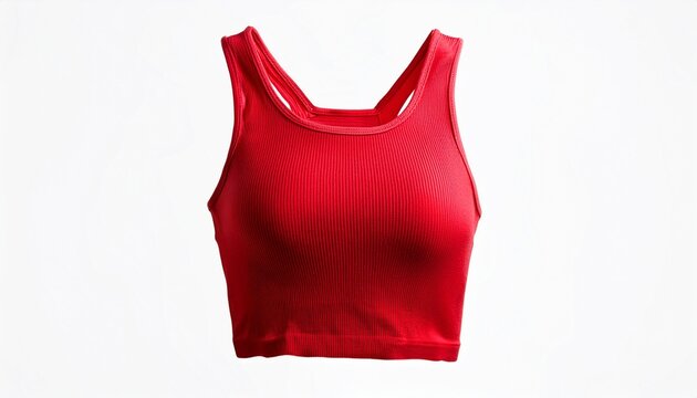 red crop top isolated on white background