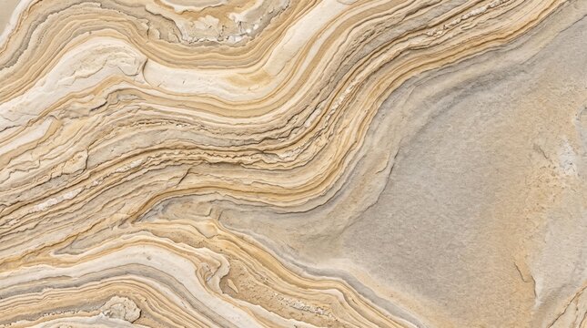 Natural Sandstone Texture with Abstract Wavy Layered Rock Patterns