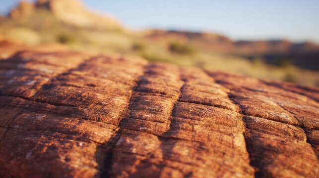 Sandstone rock deeply carved by wind erosion under warm desert sunset light.
