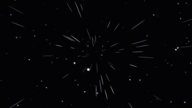 Futuristic abstract hyperspace star streak motion graphic animation through space and time travel