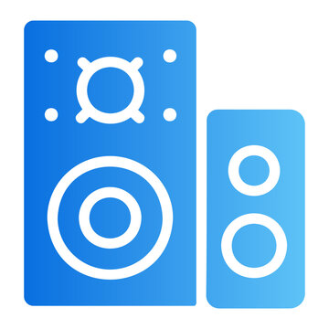 Loudspeaker Line Gradient Icon