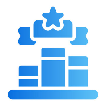 Podium Line Gradient Icon