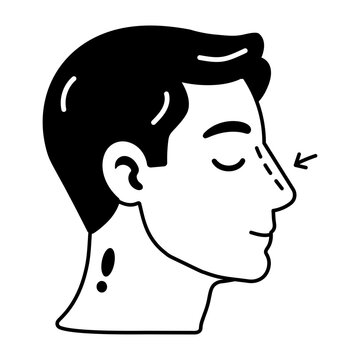Glyph side-profile icon showing surgical nose contouring.