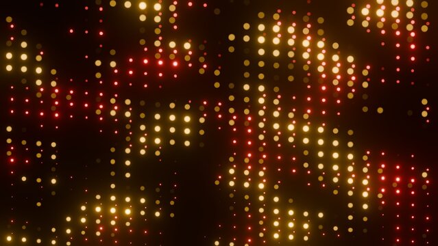 Red and gold luminous dot matrix wave pattern