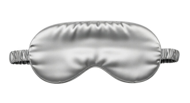 Soft grey sleep mask for resting and travel isolated on transparent background
