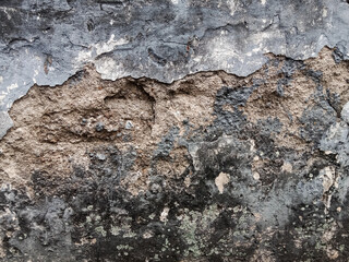 Fototapeta premium Cracked and weathered ash concrete wall background