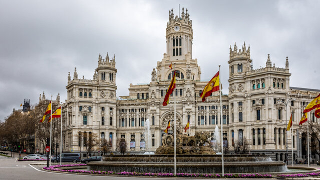 Cibeles Palace and Cibeles Fountain, Madrid, Spain