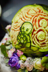 Obraz premium Watermelon carving for a party