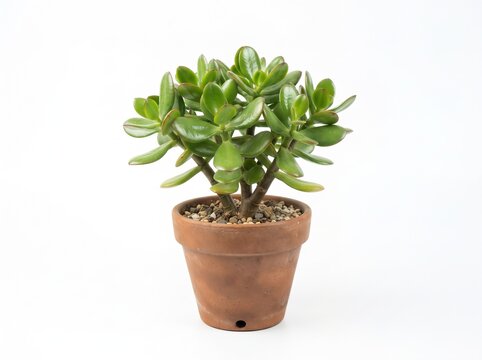 Jade Plant Succulent in Terracotta Pot