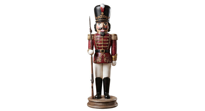 Traditional wooden nutcracker soldier with rifle