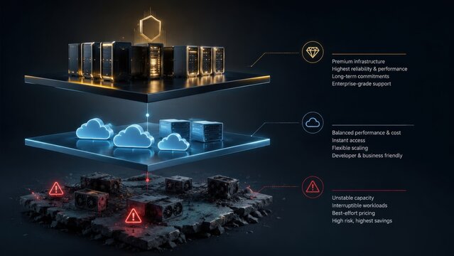 Layered technology infographic platform with cloud computing data concept