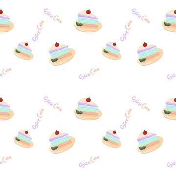 seamless pattern with slice cake, transparent background pattern, slice cake, textile, gift papper