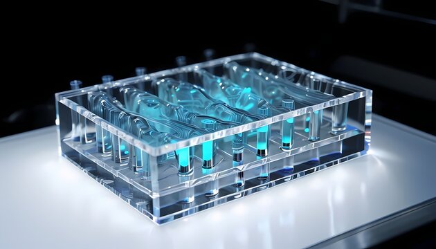 High precision background of transparent microfluidic lab-on-a-chip with micro channels