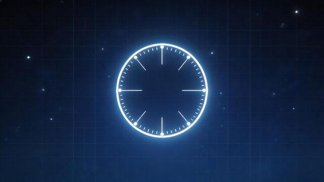 Digital clock face on dark background