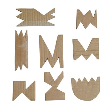 Colourful letter m initial alphabet icon set vector paper design made by multi colour torn paper 
