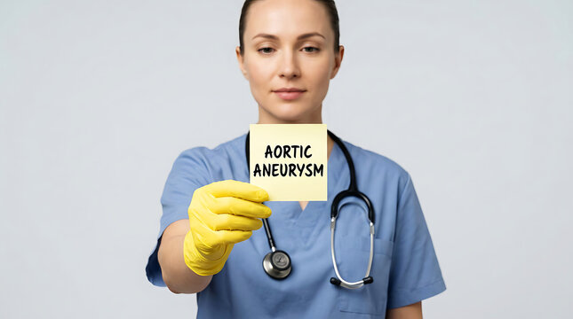 Medical holding model of aortic aneurysm heart anatomy