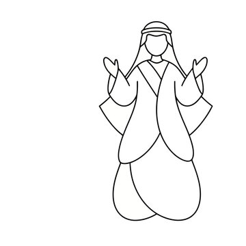 Stylized Figure in Traditional Garb