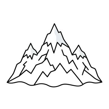 Stylized Mountains with Snow Caps
