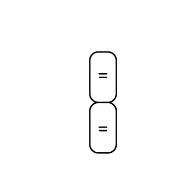 Two vertical rounded rectangles with parallel lines