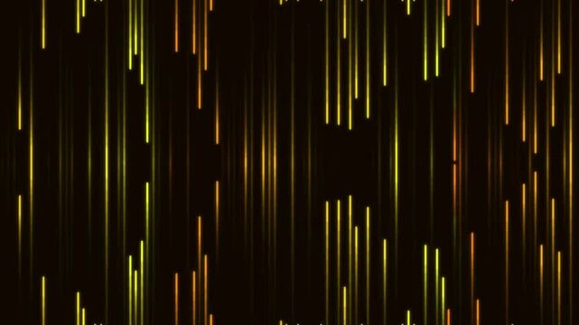 Abstract falling light streaks animation with warm tones on dark background