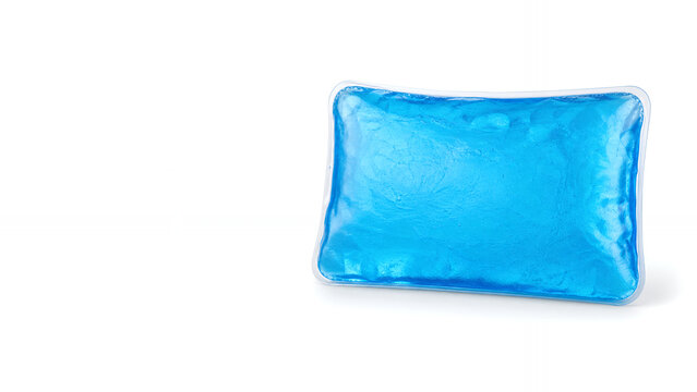 Blank Blue Cold Gel Pack Isolated On White