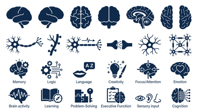 Brain and Neural Network Icons Set