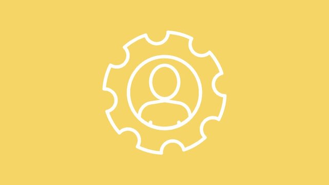 User profile with gear icon representing management human resources settings and personal development vector illustration