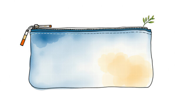 Watercolor pencil case with sky design