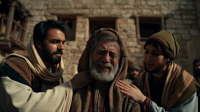 Jacob Grieves Deeply Over the Death of His Beloved Son Joseph, and His Sons and Daughters Try to Comfort Him