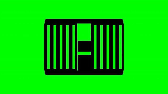 Freight elevator gated doors icon silhouette for logistics