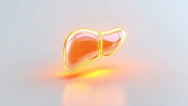 Human liver organ 3D render medical concept with physiology, digestive
