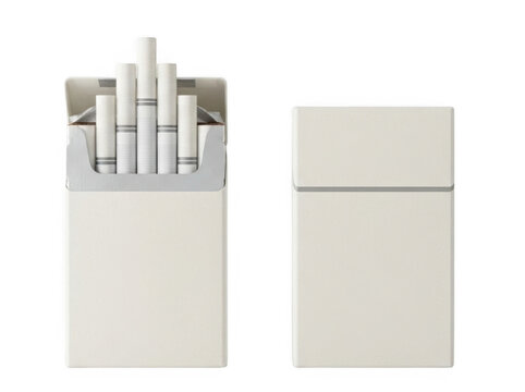 Assorted cigarettes in a sleek metallic case isolated on transparent background