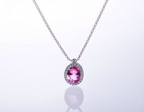 silver necklace with blue topaz