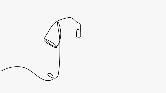 Continuous One Line Drawing Animation Of A Polo Shirt Isolated On White Background Minimalist Style