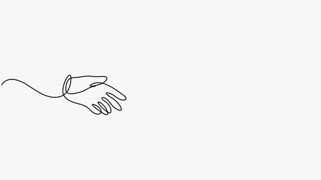 Continuous One Line Drawing Animation Of Two Open Hands Reaching Together With Heart Minimalist Concept