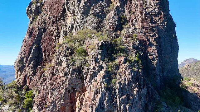 Aerial View of Volcanic Rock Formations in Warrumbungle National Park