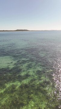 Aerial View of Turquoise Ocean Reef at Crescent Head