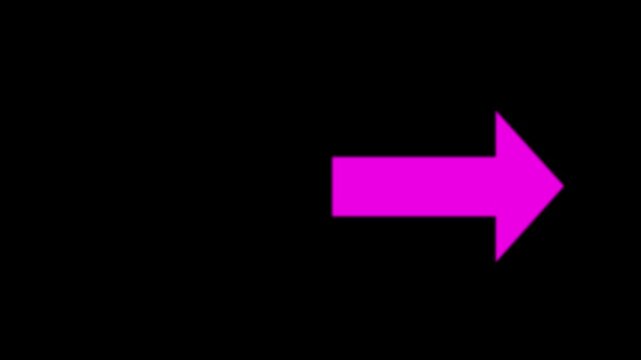 arrow pointing to the right on black background or transparent background. Right-Pointing Arrow Animation