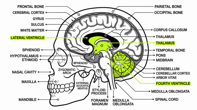 Human Brain Anatomy Diagram with Labels