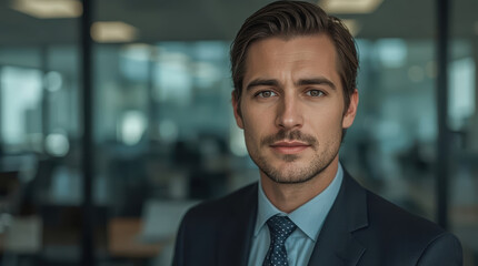 Fototapeta premium Confident lawyer portrait male suit office professional