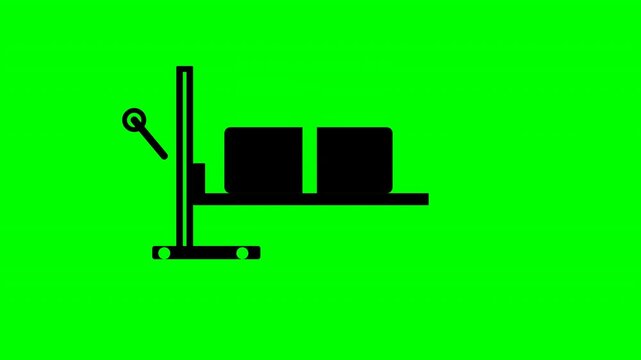 Warehouse Roller Shutter Door Industrial Metal Gate on Green Screen