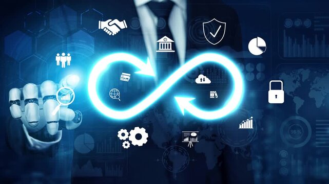 Infinity concept, limitless business potential, innovation opportunities, forward-thinking strategy, and embracing endless possibilities for creative growth and future development. Muxer