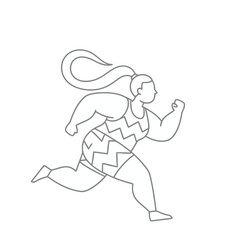 Obraz premium Line art of a woman running