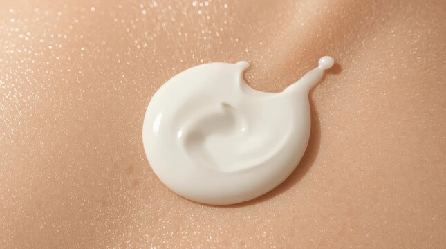 Lotion melting into hydrated skin, detailed macro texture, soft glow, sensual
