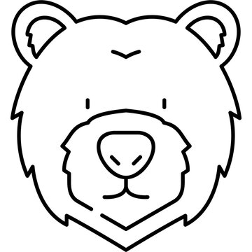 Line Art Grizzly Bear Icon